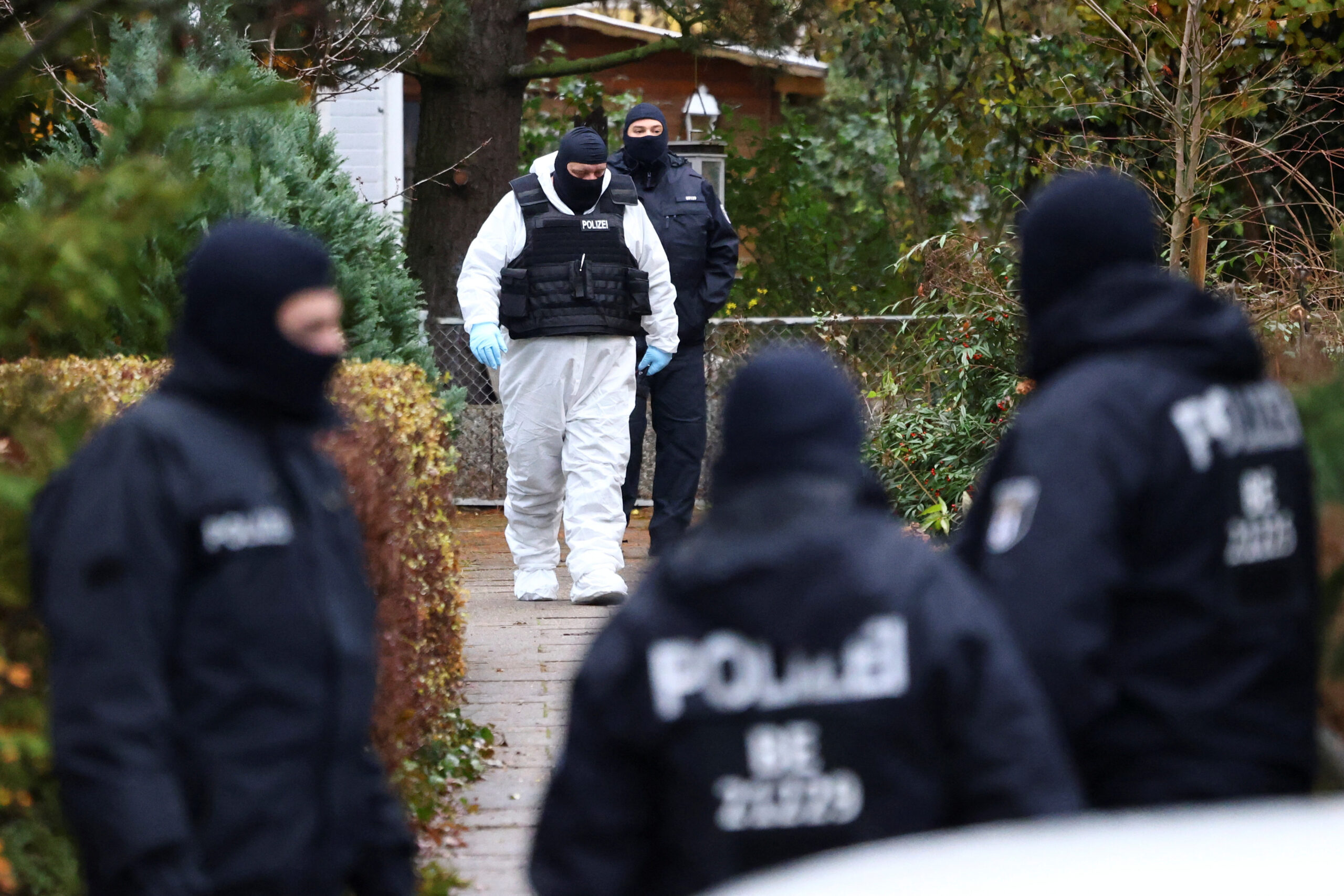 Suspected members and supporters of a far-right group were detained during raids, in Berlin